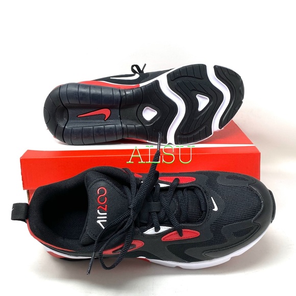 Nike Air Max 200 GS Black Red k/Women’s Sneakers - Picture 2 of 11